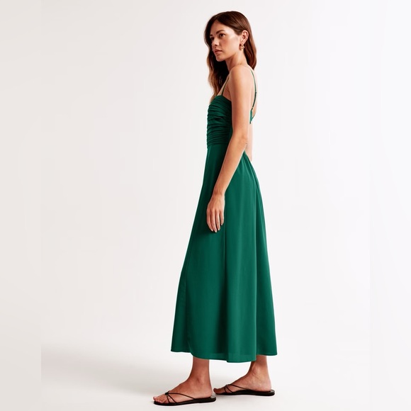 🌿Abercrombie & Fitch Emerson Crepe Midi Dress | Green | XS🌿 - Picture 6 of 11